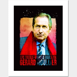 Gérard Houllier Treble-Winning Manager Posters and Art